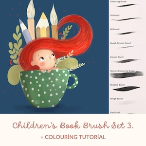 Procreate Children's Book Brush Set, Texture & Pencil Brushes (Digital Download)