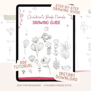 Como Desenhar Flores, Livro Infantil Passo a Passo com Desenhos de Flores, Conjunto de Desenhos de Flores 01 (Tutorial de Desenho em PDF)
