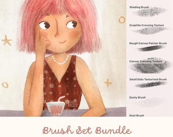 Procreate Brush Set Bundle, Pencil & Texture Brushes, Paper Canvas (Digital Download)
