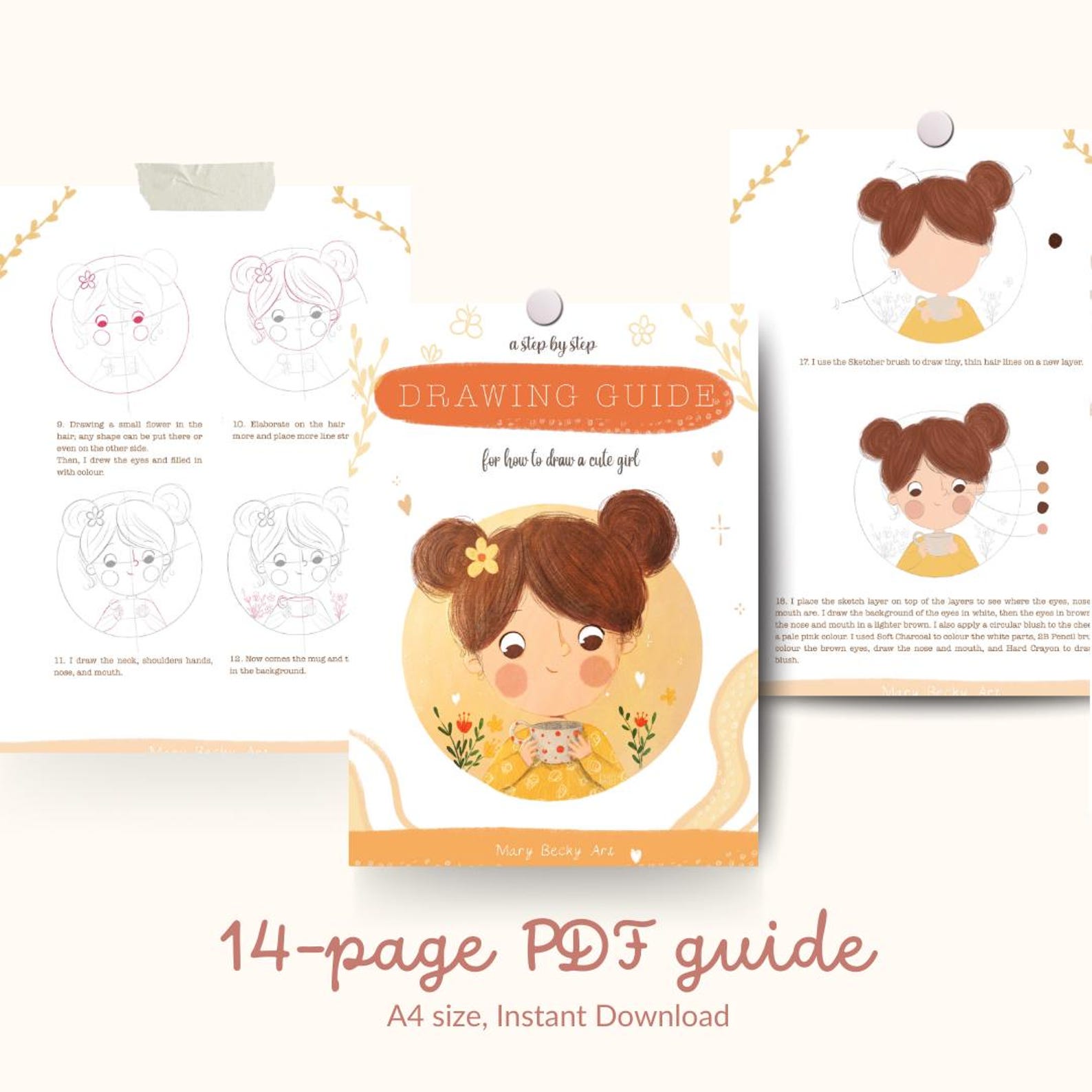 Cute Guide.pdf A Step by Step Drawing Guide for How to Draw and Colour a Cute Girl in ...