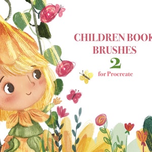 Procreate Children Book Illustrations Brush Set 2 voor iPad, potlood, textuurborstels, Procreate Brushes, papieren canvas voor Procreate, iPad