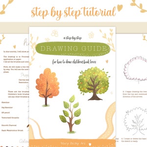 A Step by Step Drawing Guide for How To Draw and Colour Children Book Trees in Procreate, Procreate Tutorial, Ipad tutorial, pdf format