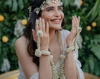 Flower Jewelry for Haldi Floral Jewellery for Mehendi Bride