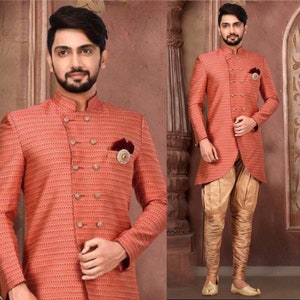 Indian Sherwani For Men Sherwani Men Wedding Kurta Pajama For Men Indian Men&#39;s Kurta Indian Groom Kurta Men Indian Wedding Dress