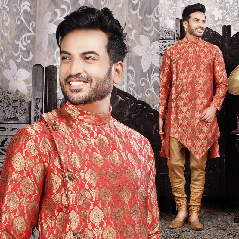 Indian Men’s Kurta Pajama For shops Men Sherwani For Men Wedding Kurta Pajama Set Pathani Kurta Asymmetrical Kurta Kurta Men