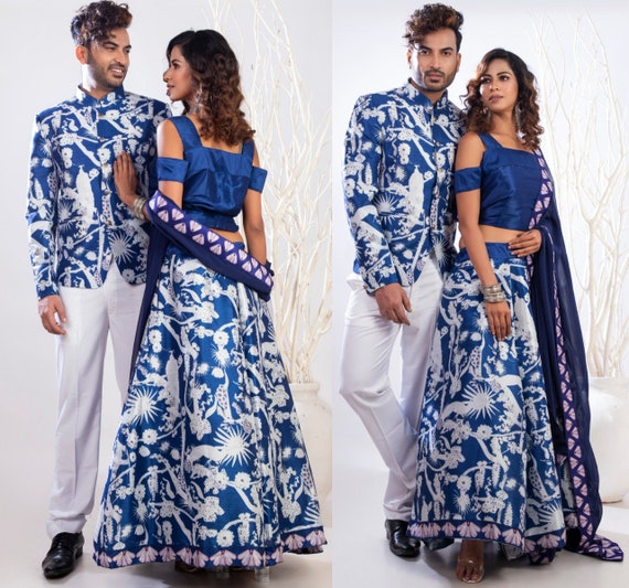 Bridal Lehenga Choli Jodhpuri Suit Wedding Couple Matching Outfit
