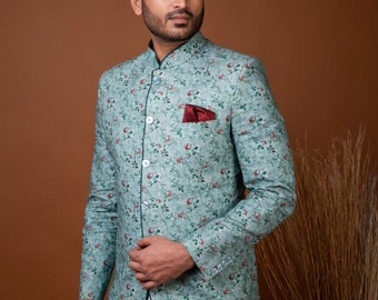 Printed jodhpuri coat sale