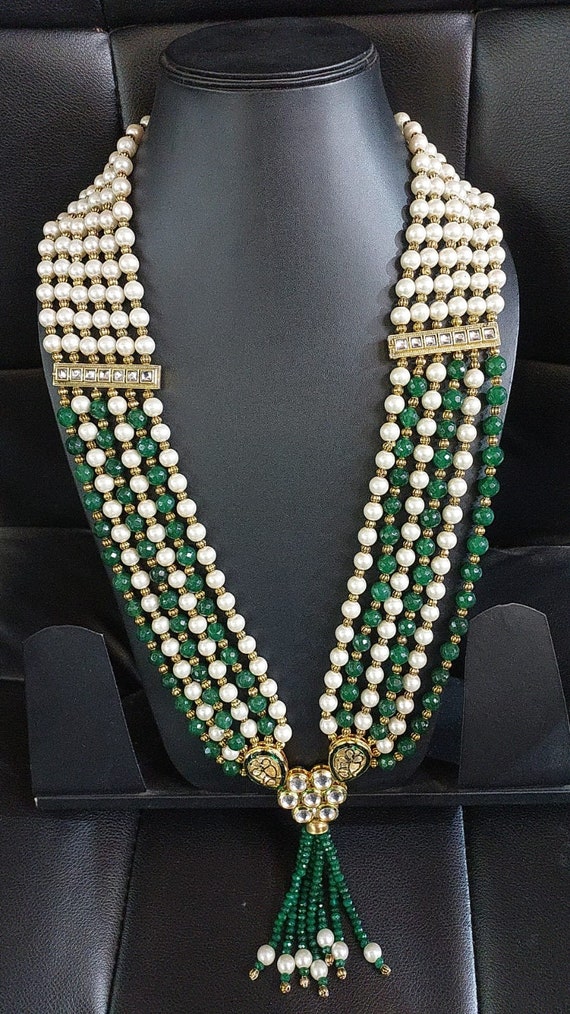 Designer Groom Necklace: Indian Wedding Sherwani Mala