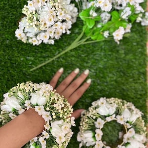 Floral Mehndi flower set/Haldi Flower set/Floral Jewelry/Bollywood, indian pakistani desi jewelry Alia bhat wedding
