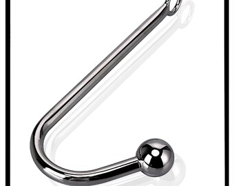 Single Ball Anal Hook Hanger Bondage Fetish Stainless Steel With Ring Anal BDSM, Fetish - HANDMADE