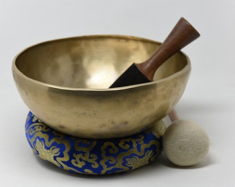 13.5" Extra Master Healing Tibetan Singing Bowl, Great use for Meditation & Sound Chakra Healing - Blessed by Mank Handcrafted in Nepal.