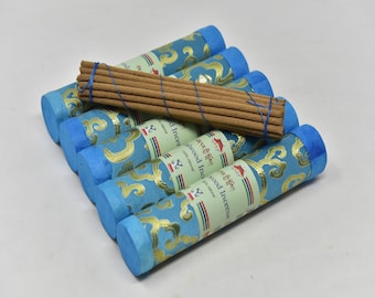 Tibetan Incense Sandalwood pack of 5 boxes  ~ 8” long 25pcs in each box~ total 125 thick sticks made with Natural herbs ~Handrolled in Nepal