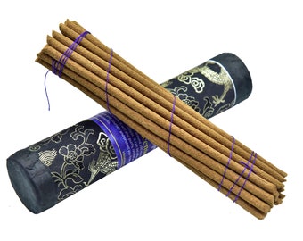 Tibetan Mahakala Natural Incense ~ 8" long 25 pcs thick sticks in gift box ~Spiritual & Medicinal uses~Handroll by Tibetan Refugees in Nepal