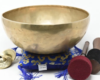 Large Master Healing Tibetan Singing Bowl Set Sizes from 9" to 13.5" ~ Great use for Sound Bath, Meditation, Reiki, Relaxation & Mindfulness