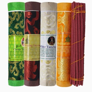 Tibetan Incense bundle of 4 ~  25 thick Sticks in each box ~ 8” long handrolled Spiritual,Medicinal & Relaxation~ Made with Natural herbs