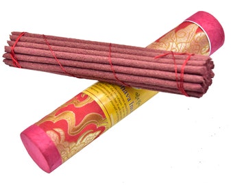 Padmasambhav Natural Incense ~ 8" long 25 pcs thick sticks in gift box ~Spiritual & Medicinal uses ~Handroll by Tibetan Refugees in Nepal