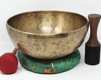 16" EXTRA Large Master Healing Tibetan Singing Bowl, Great use for Meditation & Sound Chakra Healing-Blessed by Mank Handcrafted in Nepal