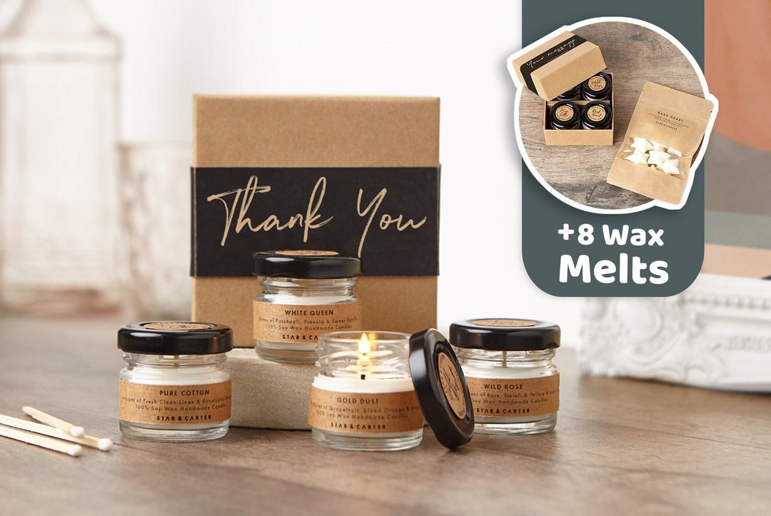 Thank You Candle Gift Set in Perfume Inspired Scents. 4 Soy Wax Candles ...