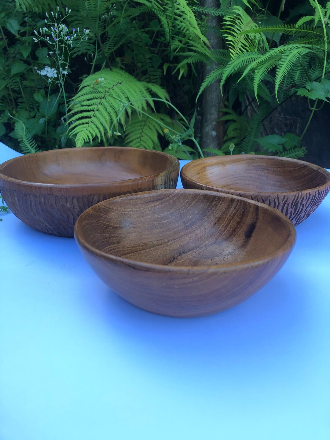 Round Teak Wood Bowl Wooden Bowl Handmade Wooden Bowl Etsy