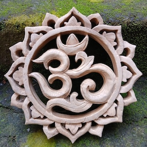 OM Symbol wall art,wood carving,hand made