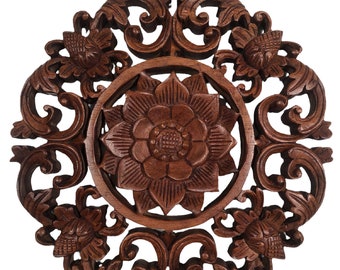 Bois Tableau Bodhi Baum Thaïlande Déco Sculpture sur Sculpté