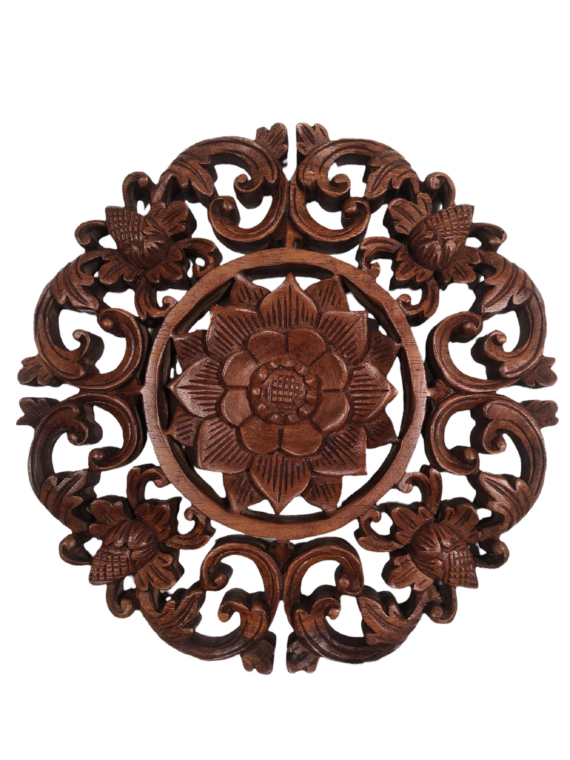 Round Carving Mendallion Wall Decoration wall Hanging Tree Etsy