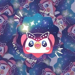 Let's Go Stargazing Star Piece Collecting Astronomer Owl Sticker and Sticker Sheet