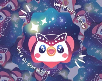 Let&#39;s Go Stargazing Star Piece Collecting Astronomer Owl Sticker and Sticker Sheet