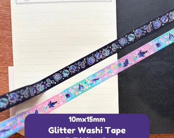 Sandy Glitter Decorative Journaling Washi Tape Jellyfish and Starry Seas