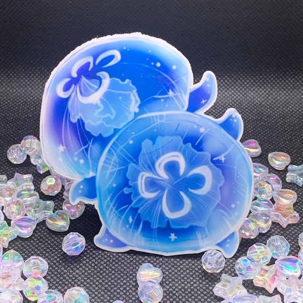 Moon Jellyfish Translucent Vinyl Stickers