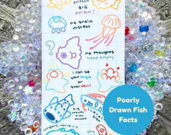 Silly Scribble Fish Facts Sticker Sheet