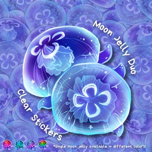 Moon Jellyfish Translucent Vinyl Stickers