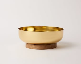 Footed Brass Centerpiece Bowls, Large , 13.7"