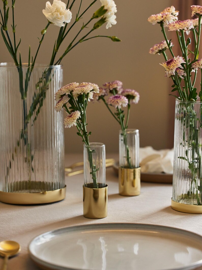 Fluted Glass Bud Vases - Thumbnail 4