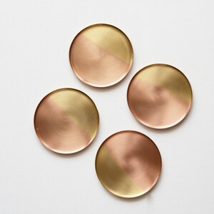 Two-tone Copper & Brass Coasters, Set of 4 image 5
