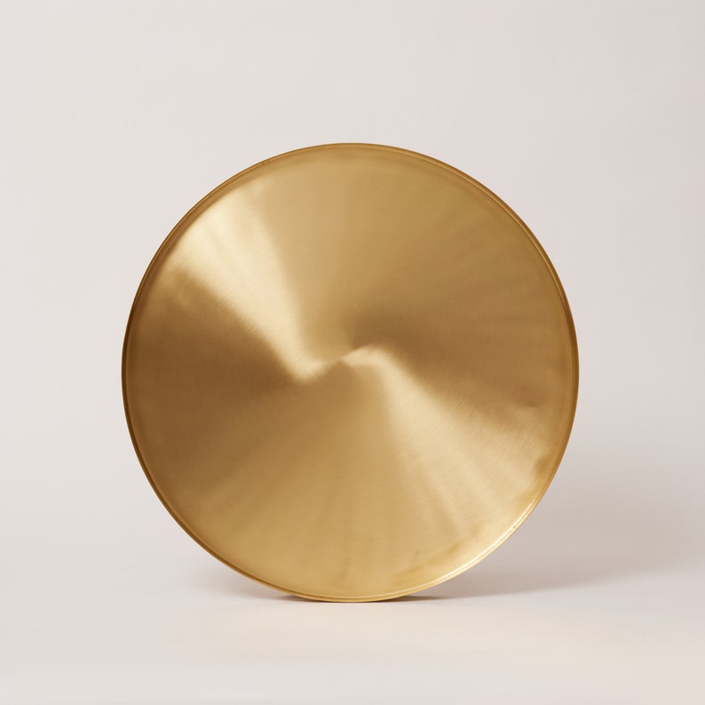 Heirloom Brass Round Ottoman Tray, Large, 16.5" image 4
