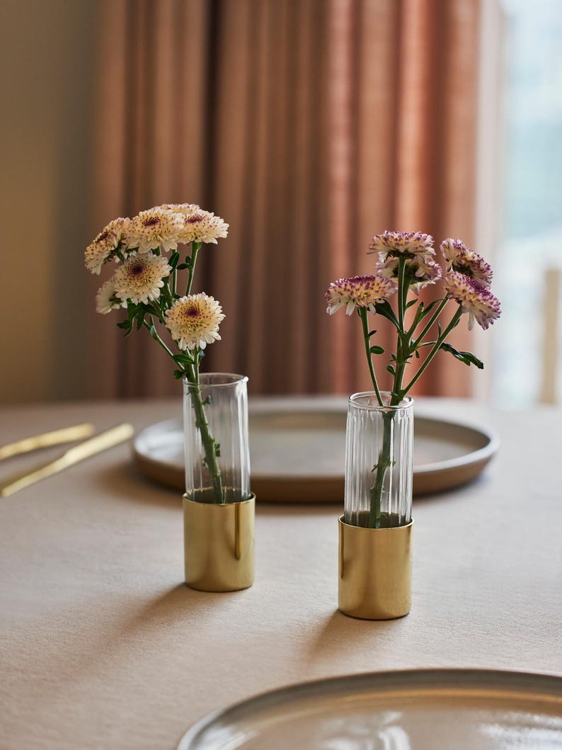 Fluted Glass Bud Vases - Thumbnail 2