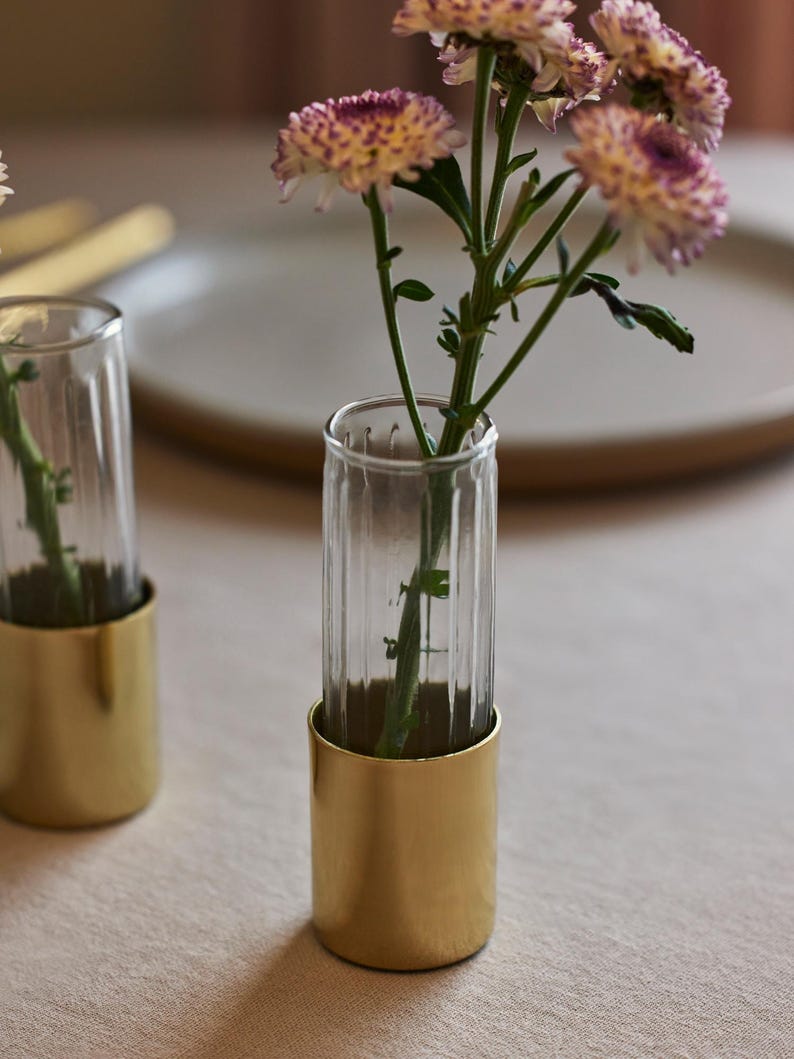 Fluted Glass Bud Vases - Thumbnail 5