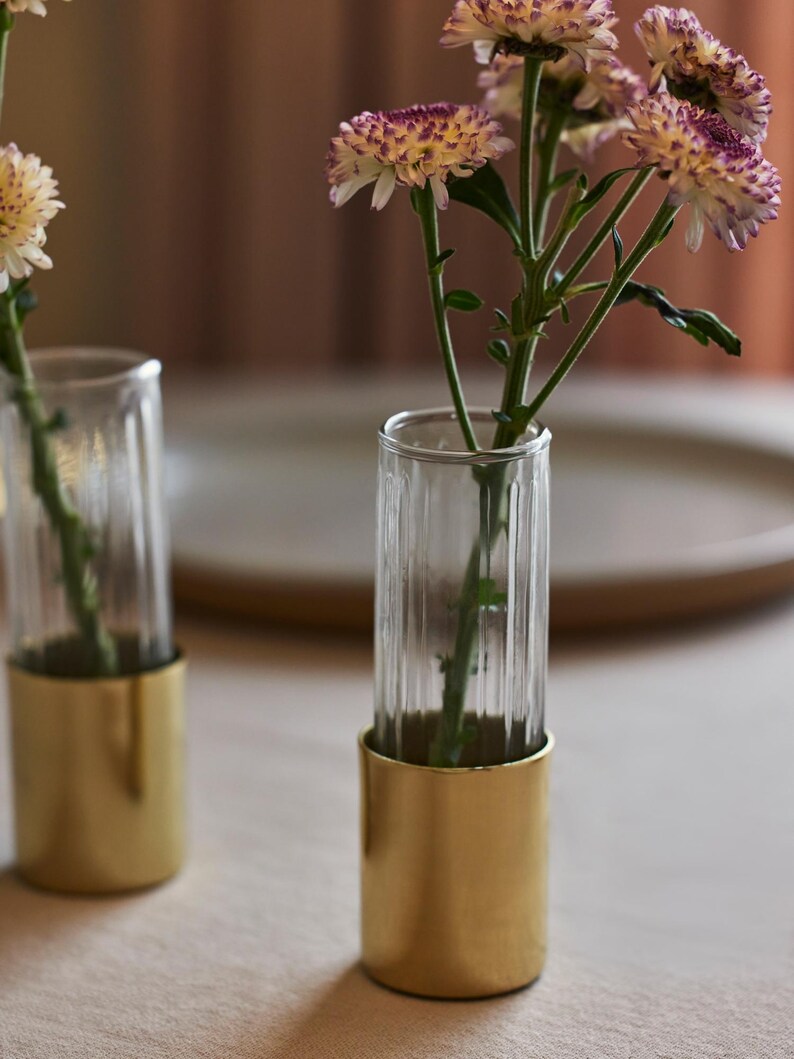 Fluted Glass Bud Vases - Thumbnail 3