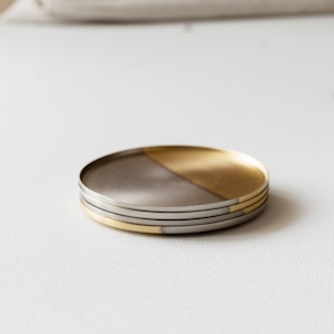 Two-tone Nickel & Brass Coasters, Set of 4