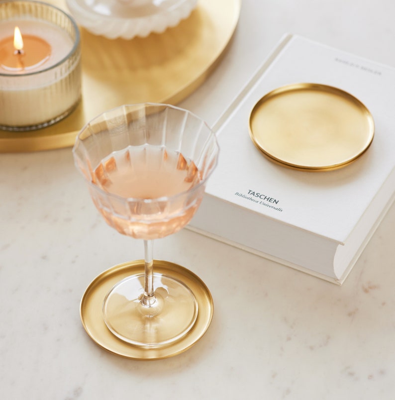 Heirloom Solid Brass Coasters Set - Thumbnail 3