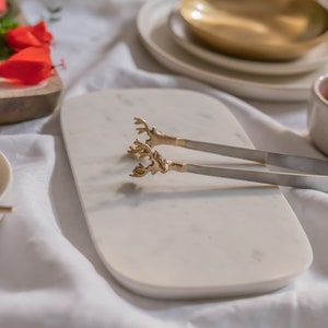 Reindeer Tongs, Gold, brass & stainless steel, Set of 2