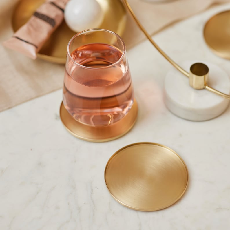 Heirloom Solid Brass Coasters Set - Thumbnail 4
