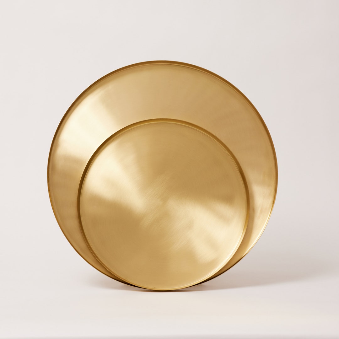 Brass Handcrafted Nesting Serving Trays Etsy