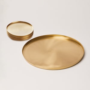 Heirloom Solid Brass Coasters & Serving Tray Bundle