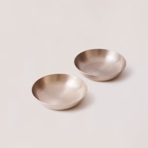 Artisanal Bronze Shallow Bowl, 4&quot;, Kansa Bowl, Set of 2