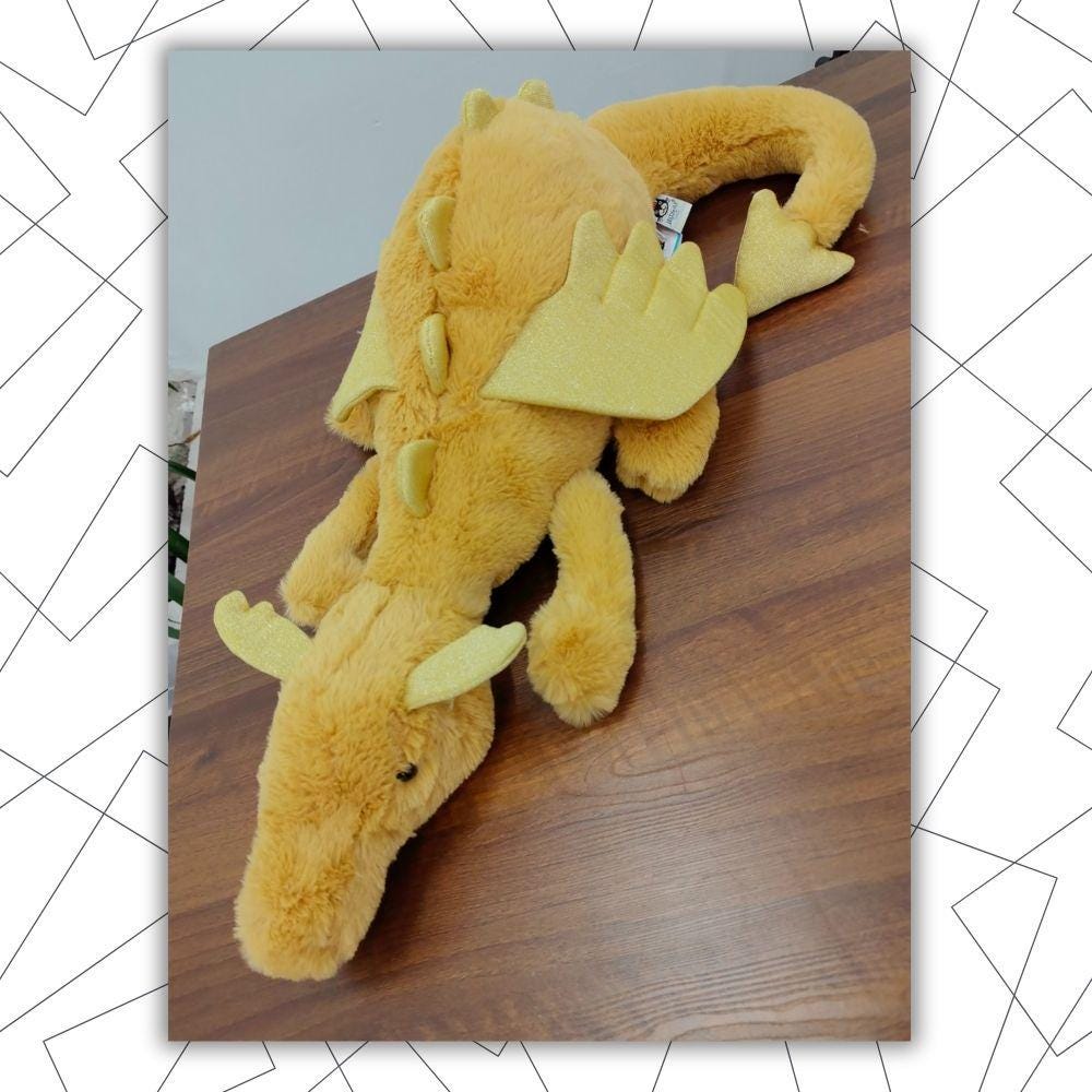 Golden Dragon Plush 66cm Huge Fantasy Collectible Stuffed Animal