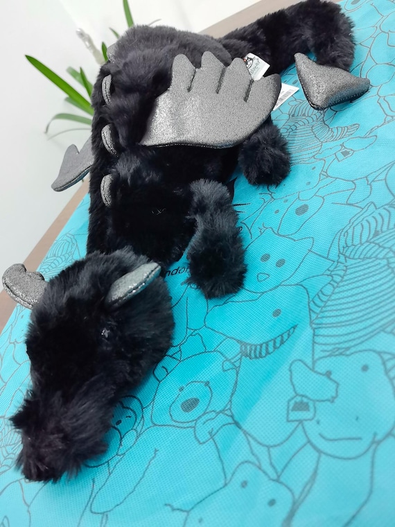 Onyx Dragon Plush 50cm Black Fantasy Stuffed Animal Mythical