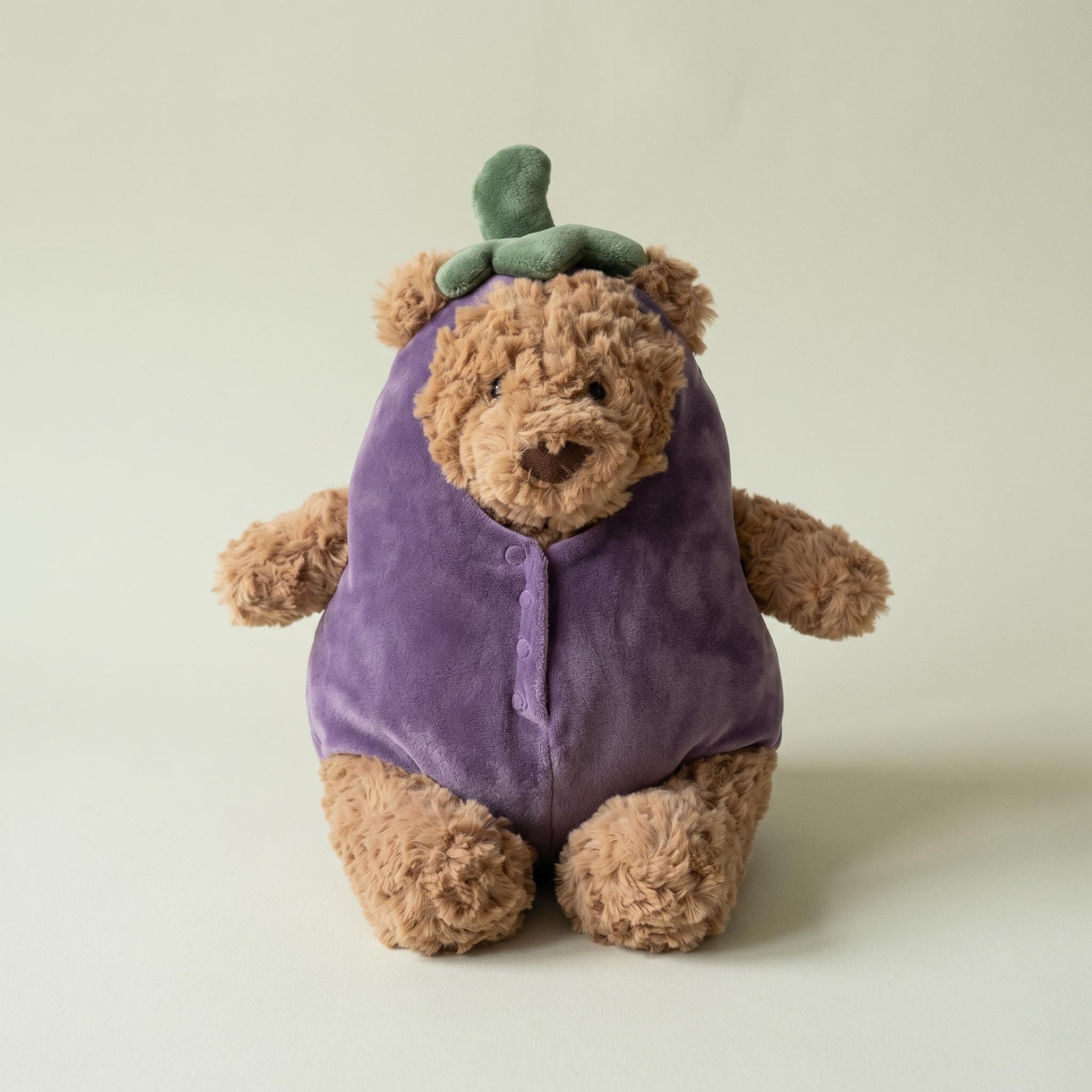 JC Bartholomew Bear Eggplant Costume Plush | Collector's Display