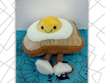 Amuseables Egg on Toast Plush Funny Breakfast Food Stuffed Animal Gift for Kids Collectors Jellycat